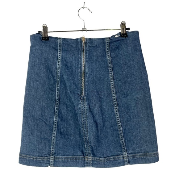 Free People Modern Femme Blue Denim Mini Skirt 12 - Picture 3 of 5